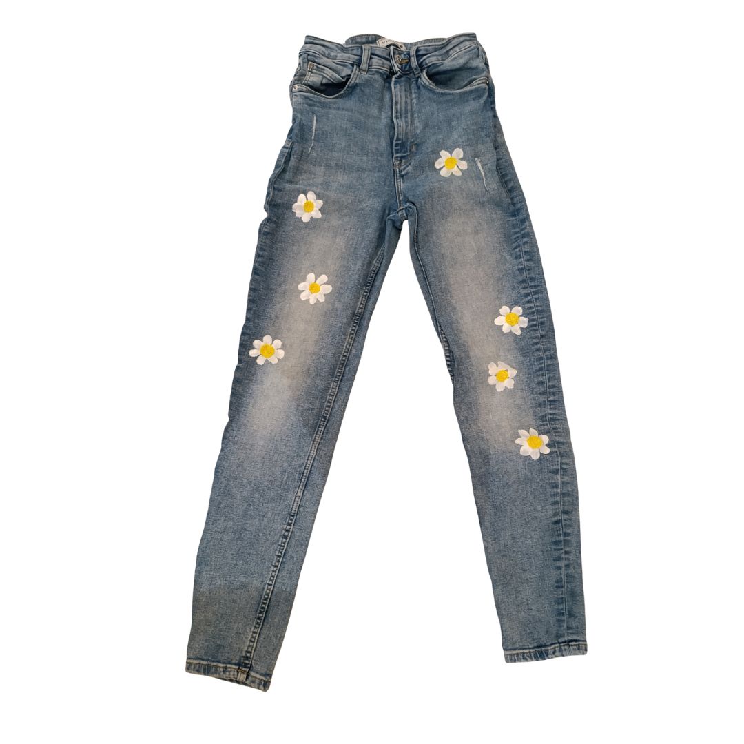 Jean Slim Imprimé fleuri - Yolia Creations