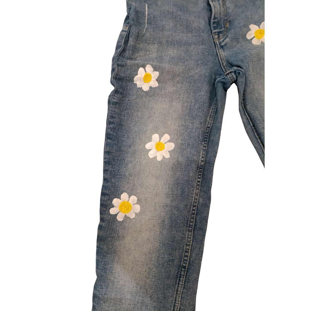 Jean Slim Imprimé fleuri - Yolia Creations