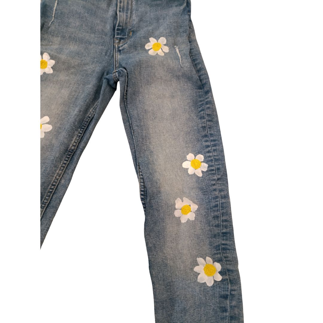 Jean Slim Imprimé fleuri - Yolia Creations