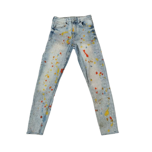 Jean pour femme Bleu - taches colorées - Yolita creations